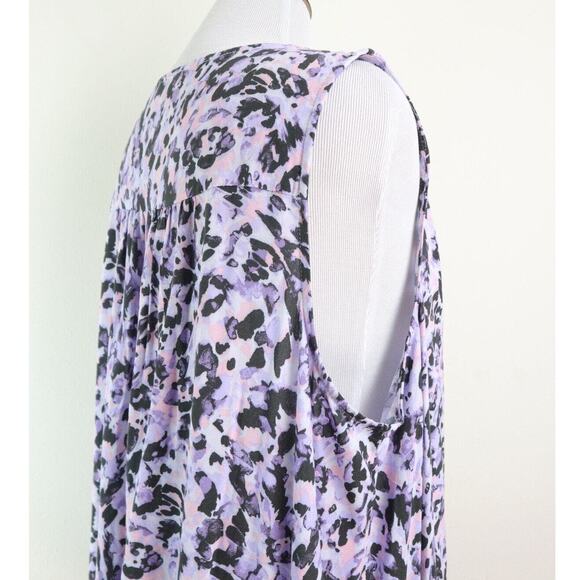 Torrid Size 3X Rayon Crepe Metal Tank Camo Wash Leopard Purple - Picture 6 of 11